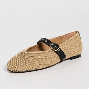 Madewell The Remy Mary Jane Flat in Straw Size 8